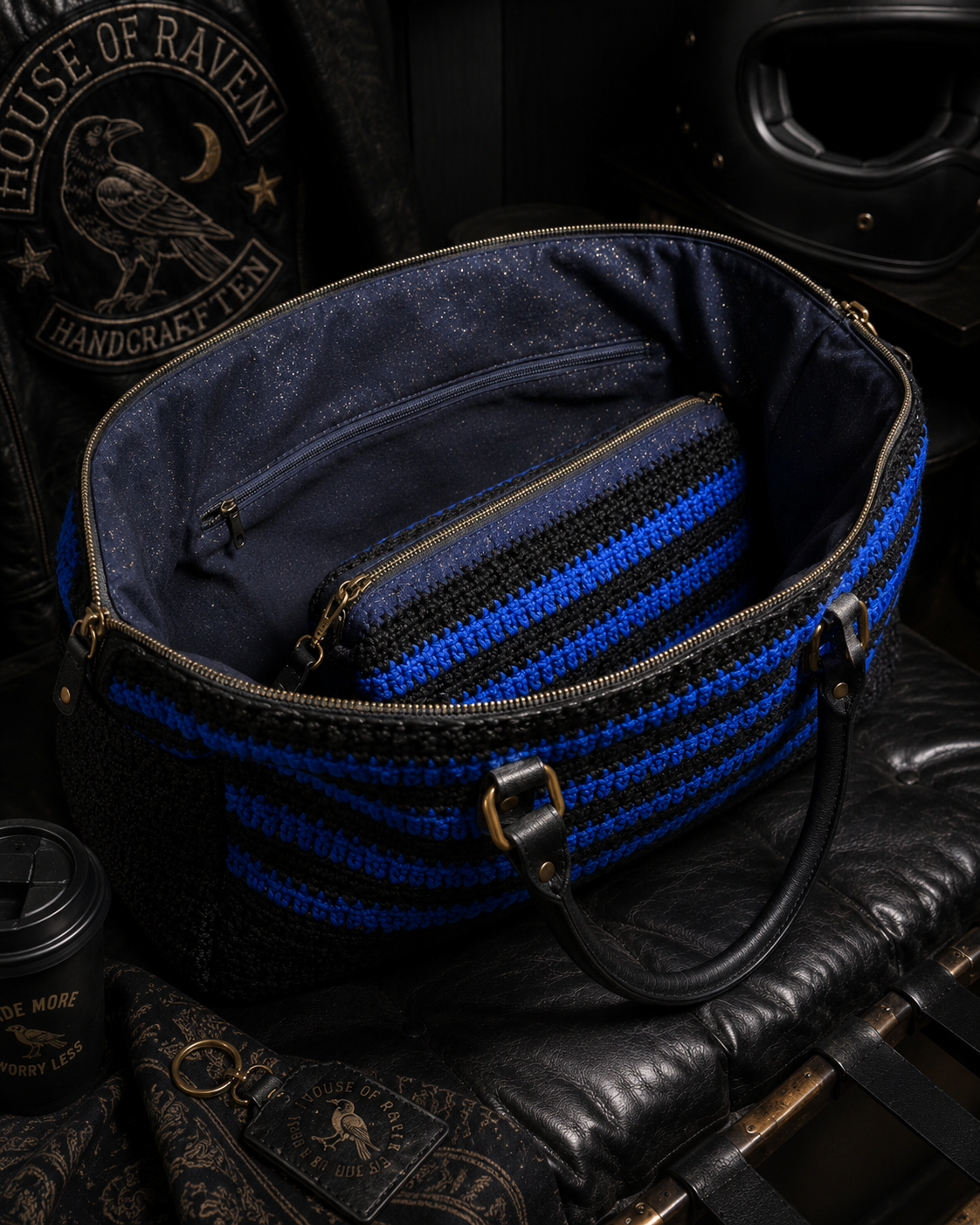 Morrigan Convertible Cotton Linen Crochet Weekender Bag