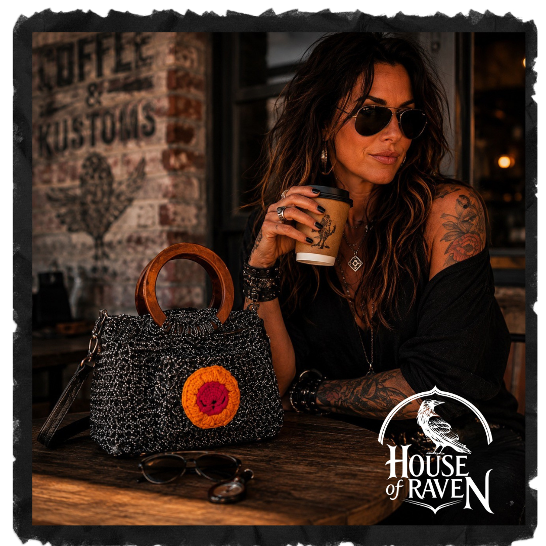 Lilith Cotton Linen Crochet Crossbody Bag with Wood Handles